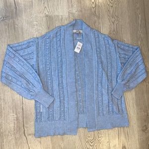 Loft Sky Blue Bubble Sleeve Cardigan